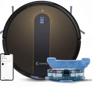 Coredy R750 Robot Vacuum Cleaner, 3-in-1 Vacuuming Sweeping and Mopping, Wi-Fi, App Controls, 2000pa Strong Suction, Slim, Quiet, Self-Charging…