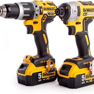 DEWALT DCK266P2T-GB XR Combi Drill and Impact Driver Brushless Kit in TSTAK Box, 1 W, 18 V, Yellow/Black