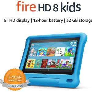 Fire HD 8 Kids tablet | for ages 3-7 | 8″ HD display, 32 GB | Blue Kid-Proof Case