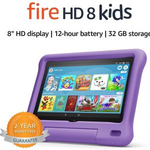 Fire HD 8 Kids tablet | for ages 3-7 | 8″ HD display, 32 GB | Purple Kid-Proof Case