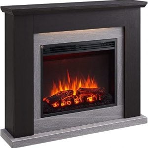 Electric Fireplace With Mantel. Warm white mood lighting. Dimmable LED Flame effect1 2Kw Heating modes variable temperatures & Remote control