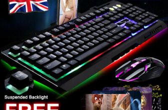 Gaming Keyboard and Mouse Set Rainbow LED USB Illuminated for PC Laptop PS4 Xbox