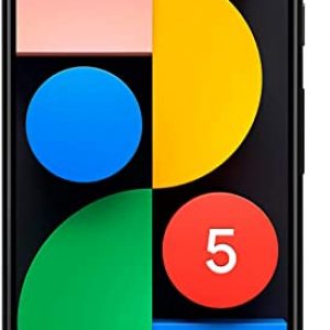 Google Pixel 5 Android Mobile Phone- 128GB Just Black, SIM Free, All day Battery, Water Resistant
