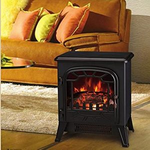 Lincsfire New 1850W Portable Electric Stove Fire Place Fireplace Heater Freestanding | Log Burning Flame Effect | 2 Heat Settings