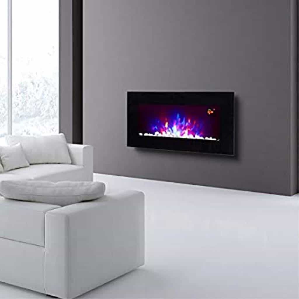 TruFlame Electric Fire Led Side Lit Wall Mounted Flat Glass Deals