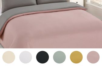 Plain Duvet Cover Pillowcase Reversible Bedding Set OR Fitted Sheet
