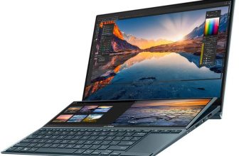 Asus Zenbook Duo 14 UX482EG 14 inch Full HD 400nits Dualscreen Touchscreen Laptop. Screen-to-body ratio: 93 %. Anti-glare display.