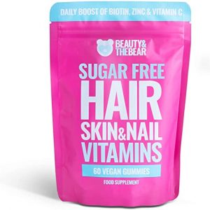Beauty & The Bear – Vegan Hair, Skin & Nail Sugar-Free Vitamins – Biotin – Strawberry Flavour – 60 Gummies