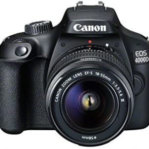 Canon EOS 4000D DSLR Camera and EF-S 18-55 mm f/3.5-5.6 III Lens – Black