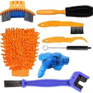 ECHG 8pcs Bike Cleaning Tool Set, Bicycle Clean Brush Kit for Bike Chain/Tire/Sprocket Cycling Corner Stain Dirt Clean, Fit for Mountain Bike Road…
