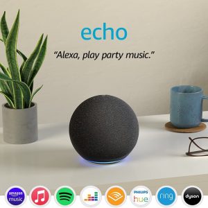 Echo (4th generation) | With premium sound, smart home hub and Alexa | Charcoal