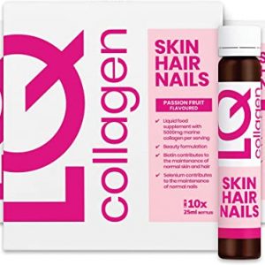 LQ Collagen Liquid, Skin Hair Nails, Marine Collagen Supplements for Women and Men, One Shot Equal to 10 Tablets, Hyaluronic Acid, Biotin,…