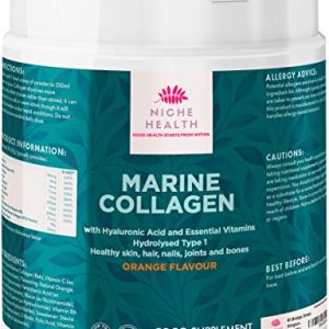 Marine Collagen Powder Supplement- 29 Servings with Hyaluronic Acid and Essential Vitamins B and C Hydrolysed Beauty Anti-ageing for Healthy Skin,…