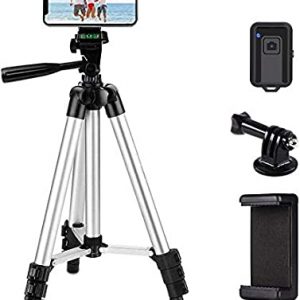 Phone Tripod,LINKCOOL 42″ Aluminum Lightweight Portable Camera Tripod for Iphone/Samsung/Smartphone/Action Camera/DSLR Camera with Phone Holder