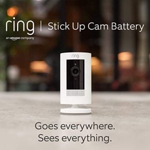 Ring Stick Up Cam Battery by Amazon | HD security camera with Two-Way Talk, Works with Alexa | With 30-day free trial of Ring Protect Plan | White