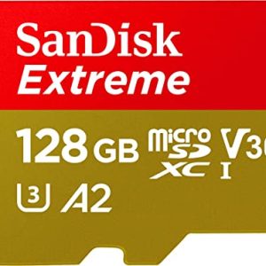 SanDisk Extreme 128 GB microSDXC Memory Card + SD Adapter with A2 App Performance + Rescue Pro Deluxe, Up to 160 MB/s, Class 10, UHS-I, U3, V30 ,…