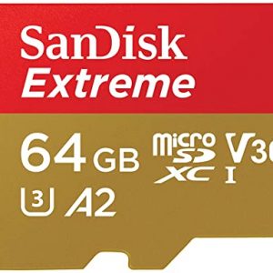 SanDisk Extreme 64 GB microSDXC Memory Card + SD Adapter with A2 App Performance + Rescue Pro Deluxe, Up to 160 MB/s, Class 10, UHS-I, U3, V30,…