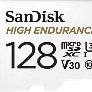 SanDisk HIGH ENDURANCE Video Monitoring for Dashcams & Home Monitoring 128 GB microSDXC Memory Card + SD Adaptor, Up to 100 MB/s read and 40 MB/s…