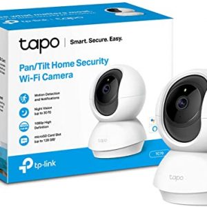 TP-Link Tapo Pan/Tilt Smart Security Camera, Indoor CCTV, 360° Rotational Views, Works with Alexa&Google Home, No Hub Required, 1080p, 2-Way Audio,…