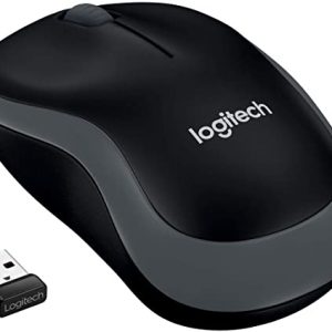 Logitech M185 Wireless Mouse, 2.4GHz with USB Mini Receiver, 12-Month Battery Life, 1000 DPI Optical Tracking, Ambidextrous PC / Mac / Laptop – Grey