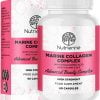 Marine Collagen Supplements for Women – Hydrolysed Collagen Complex w/ Hyaluronic Acid, Vitamin C and E – Non-GMO Marine Collagen Capsules...