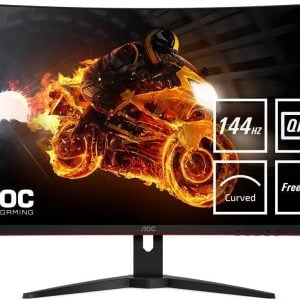 AOC CQ32G1 – 32 Inch QHD Curved Gaming Monitor, 144Hz, 1ms, VA, AMD FreeSync Premium, FlickerFree (2560×1440 @144Hz, 300cd/m², HDMI 1.4 x 1, HDMI…