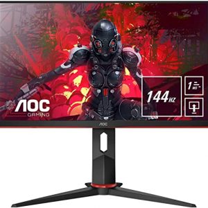 AOC Gaming 24G2U -24 Inch FHD Monitor, 144Hz, 1ms, IPS, AMD FreeSync, Height Adjust, Speakers, USB Hub, Low Input Lag (1920×1080 @ 144Hz, 250cd/m²,…
