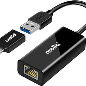 ATOLLA Ethernet Adapter, USB 3.0 to RJ45 Gigabit LAN 1000 Mbps Network Adapter with Type C Adapter for Windows 10/8.1/8/7/Vista/XP, Mac OS, Linux…