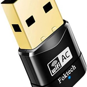 Foktech Wifi Dongle, AC600 802.11ac Dual Band 5GHz Mini Wireless Network USB Wifi Adapter for PC Desktop Laptop, Support Windows 10/8/7/Vista/XP,…