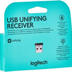 Logitech USB Unifying Receiver, 2.4 GHz Wireless Technology, USB Plug Compatible with all Logitech Unifying Devices like Wireless Mouse and…