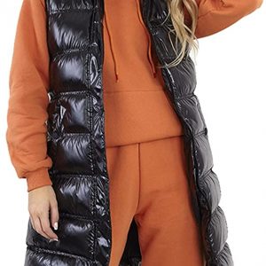 shelikes Women’s Gilet Jacket Longline Hooded Quilted Winter Wear Long Coat For Women