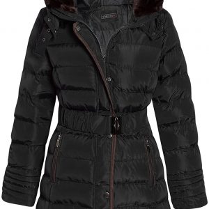 shelikes Womens Hooded Quilted Winter Coat Sizes UK 8 10 12 14 16