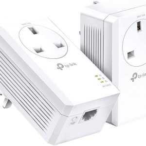 TP-Link TL-PA7017P KIT 1-Port Gigabit Passthrough Powerline Starter Kit, Data transfer speed Up To 1000 Mbps, Ideal for HD/3D/4K video streaming…