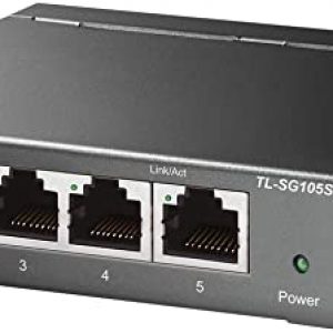 TP-Link TL-SG105S, 5 Port Gigabit Ethernet Network Switch, Ethernet Splitter, Hub, Desktop and Wall-Mounting, Sturdy Metal, Fanless, Plug and Play,…