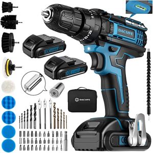 Dacufe Cordless Drill Driver 21V with 2 Batteries 2000mAh, 3-Function Electric Combi Drill and Screwdriver Set with Spirit Level, 25+3 Torque…