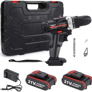 Electric Screwdriver, Achort 21V Cordless Screwdriver, 25+1 Torque Setting Drill Driver 3/8″ Keyless Chuck Screwdriver Bit Set, 2 Variable Speed &…