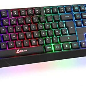 KLIM™ Chroma Wireless Keyboard UK Layout + Slim, Durable, Ergonomic, Quiet, Waterproof, Silent Keys + Backlit Wireless Gaming Keyboard For Laptop…