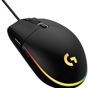 Logitech G203 LIGHTSYNC Gaming Mouse with Customizable RGB Lighting, 6 Programmable Buttons, Gaming Grade Sensor, 8K DPI Tracking, Lightweight – Black