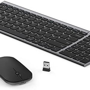 Rechargeable Wireless Keyboard Mouse, seenda Ultra Thin Quiet USB Keyboard and Mouse Set with Numeric Keypad QWERTY UK Layout for Windows PC Laptop…