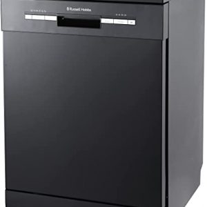 Russell Hobbs Black Full Size, 60centimetre Wide Dishwasher, 12 Place Settings, RHDW3B, Free 2 Year Guarantee