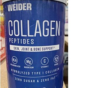 Weider Collagen Peptide Powder with Hyaluronic Acid, Magnesium & Vitamin C | 300g | Zero Sugar & Zero Fat | Healthy Aging, Joint & Bone Health