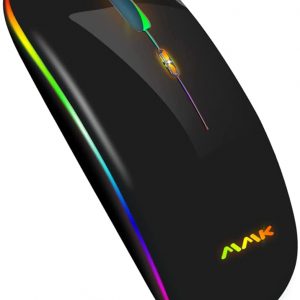 Wireless Bluetooth Mouse, Slim Mouse 2.4G Portable USB Optical Wireless Mice, LED Rechargeable Dual Mode(Bluetooth 5.0 and 2.4G Wireless) Mouse for…