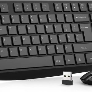 PONVIT Wireless Keyboard Mouse Set. Full Size Design & Quiet USB Cordless Mouse Combo, 12 Multimedia Shortcuts