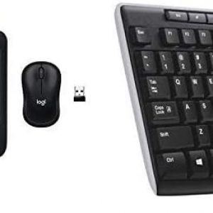 Logitech Advanced Combo Wireless Keyboard and Mouse, UK layout & MK270 Wireless Keyboard and Mouse Combo for Windows, Black