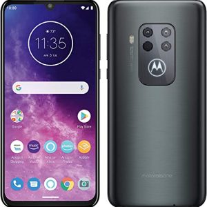 Motorola One Zoom with Alexa Hands-free Dual SIM Smartphone (6.4 Inch FHD+ Display, Quad Camera System, 128 GB/4 GB, Android 9.0, Headset + Cover),...