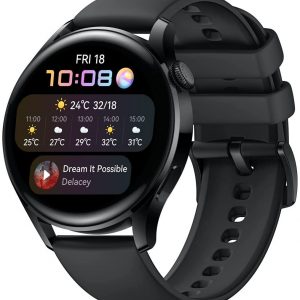HUAWEI WATCH 3 | Connected GPS Smartwatch with Sp02 and All-Day Health Monitoring | 14 Days Battery Life – Black Fluoroelastomer Strap