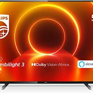 Philips 50PUS7805/12 50-Inch TV with Ambilight and Alexa Built-In (4K UHD LED TV, HDR10+, Dolby Vision, Dolby Atmos, Freeview Play, Smart TV) -…