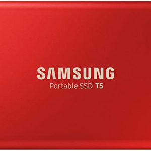 Samsung T5 1 TB USB 3.1 Gen 2 (10 Gbps, Type-C) External Solid State Drive (Portable SSD) Metallic Red (MU-PA1T0R)