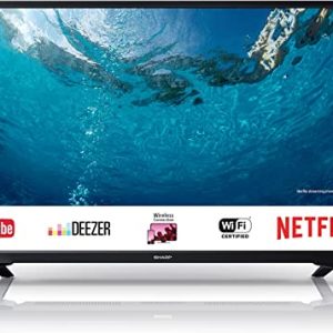 Sharp 1T-C32BC2KH1FB 32 Inch HD Ready LED Smart TV with Freeview Play, 3 x HDMI, Mini SCART, USB Media Player, Black