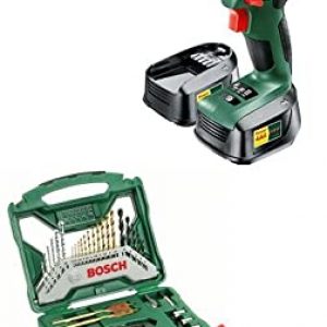 Bosch PSB 1800 LI-2 Cordless Hammer Drill Driver with 2x 18V Batteries and 50-Piece Accessory Set